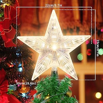Amazon.com: XMASLAND 8.7 Inch Glitter Silver Star Tree